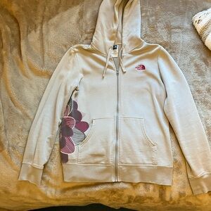 Women’s vintage North Face light grey hoodie L